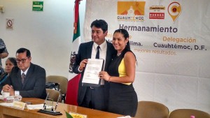 Boletin de Prensa_0305_Firman convenio de hermanamiento entre el municipio de Cuauhtémoc, Col y la Delegación Cuauhtémoc del DF_02
