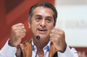 GUADALAJARA, MEXICO  NOVEMBER 28:  Jaime Rodriguez Calderón El Bronco governor of Nuevo León speaks during a conference as part of International Book Fair on November 28, 2015 in Guadalajara, México. (Photo by Servando Gomez Camarillo/LatinContent/GettyImages)